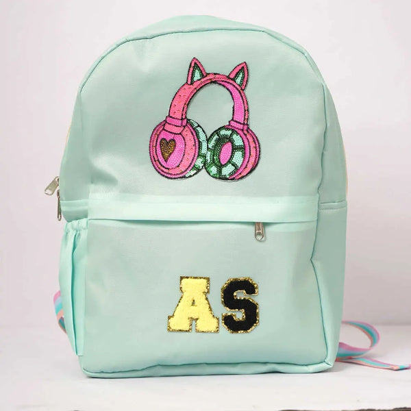 Personalized Kids Backpack with Patch and Initial Letter